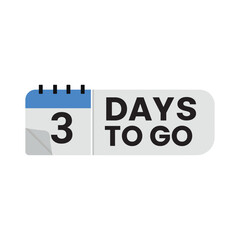 3 Days To Go Countdown Sticker Design