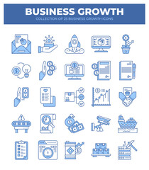 Business Growth Icons. 25 Essential Icons for Visualizing Growth and Success
