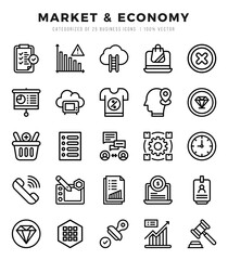Market & Economy web icons in Lineal style.