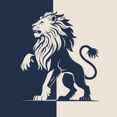 Heraldic Lion Rampant Illustration