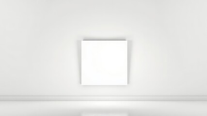 Blank Canvas for Imagination Minimalist White Wall with Empty Frame Displaying Creative Potential