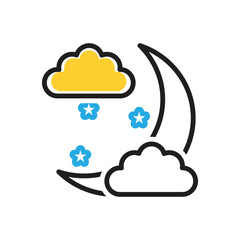 Multi color icon for evening