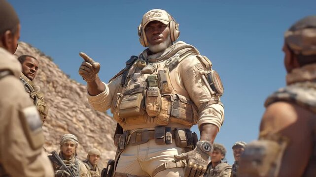 _Military Instructor Training Local Militia in Desert Environment