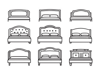 classic wooden headboard linear art vector image