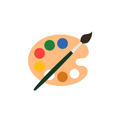 Minimalist Artist's Palette and Brush Icon Design A Simple Vector Illustration