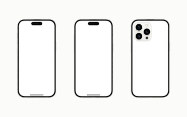Minimalist Smartphone Illustration Three Phone Views