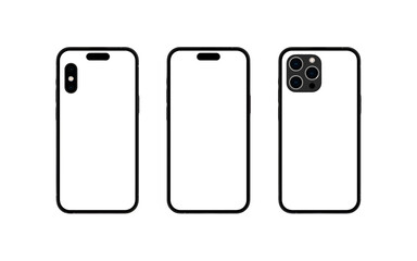 Minimalist Smartphone Illustration Three Device Mockups for Design Projects