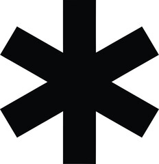 Asterisk Symbol Icon – Star Shape Character for Notes, Metadata, Footnote, and Emphasis Vector Silhouette