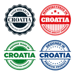 Croatia Premium Product Stamps. Grunge. Vintage Design
