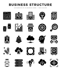 icons set. Business Structure for web. app. vector illustration.