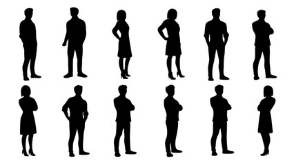 silhouette of large group of people