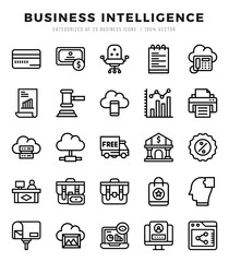 Business Intelligence web icons in Lineal style.