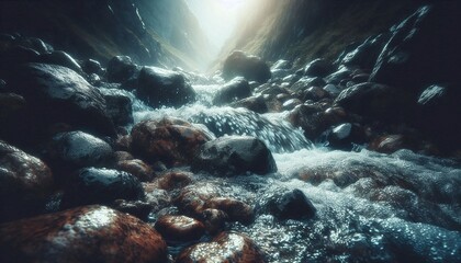 Obraz premium water stream water drop