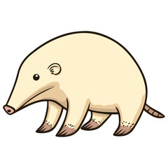 Fototapeta premium anteater, animal, vector, transparent background, pangolin, isolated, zoo, nature, cute, shaggy, mammal, wildlife, Vermilingua, creature