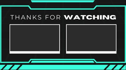 Blue Modern Glitch YouTube Outro Video