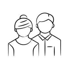 Ready to use hand drawn icon depicting shop customers
