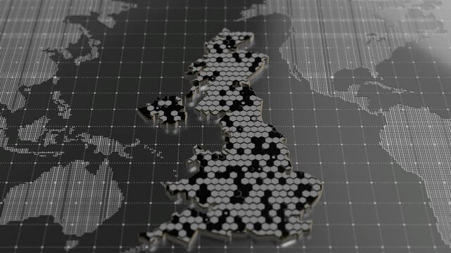 UK Digital Data Grid Network Map Technology Background