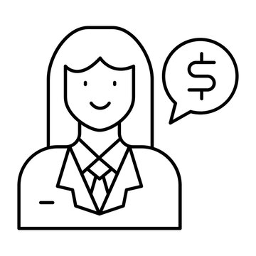 woman thinking about money clip art preview
