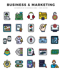 Business & Marketing Icon Bundle 25 Icons for Websites and Apps