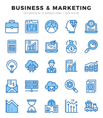 Set of Business & Marketing icons. Vector Illustration.