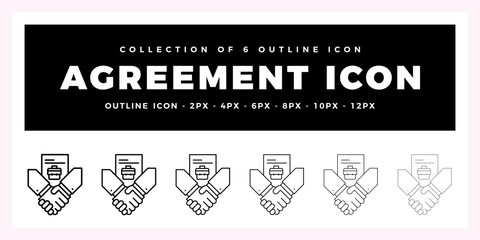Pack of 6 Outline Vector Agreement icon