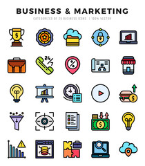 Set of Business & Marketing icons. Vector Illustration.