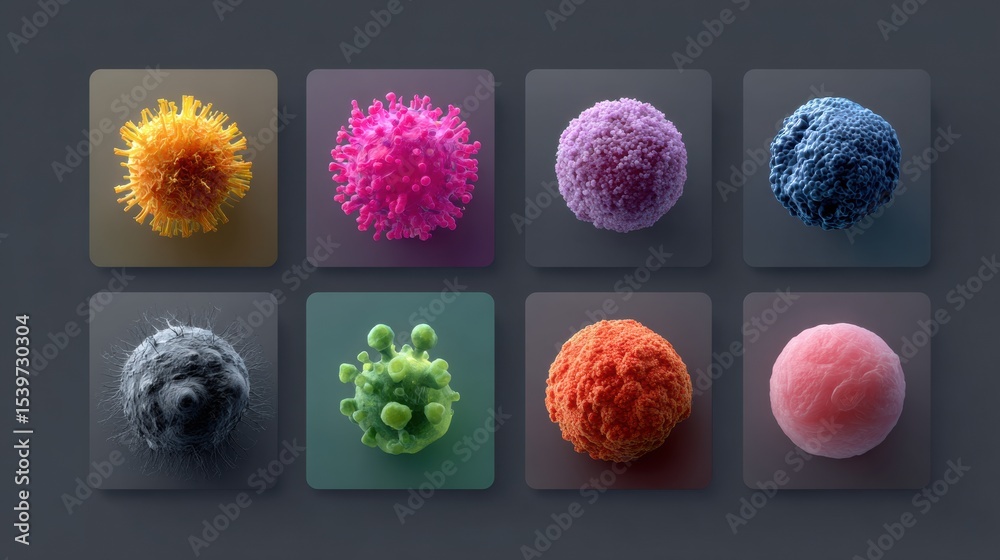 Poster Visual Representation of Various Tumor Types and Associated Risk Factors in a Clear and Informative Format
