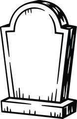 Vintage Blank Tombstone Line Art Vector for Graveyard and Memorial Design