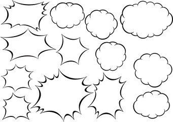 強調とモコモコのフキダシセット