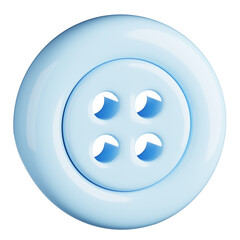 Fototapeta premium Light Blue Round Button with Four Holes