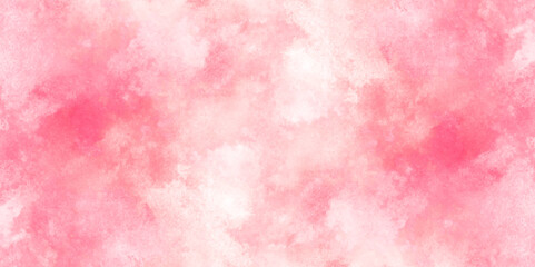 Fototapeta premium Beautiful watercolor art background. Pink and yellow shades aquarelle painted paper textured stain element for text design, Watercolor texture for cards, flyers, poster, banner background.