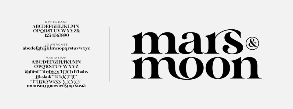 Elegant Font Uppercase Lowercase and Number. Classic Lettering Minimal Fashion Designs. Typography modern serif fonts regular decorative vintage concept. vector illustration