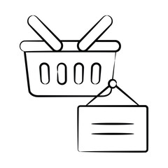 Get this amazing hand drawn icon of shop board