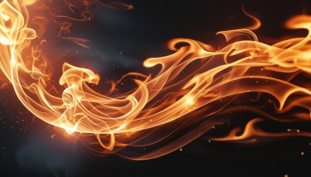 Fondo de llamas sobre fondo negro. 