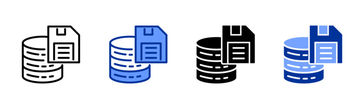 Data Storage icon sheet multiple style collection