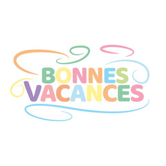 Colorful Bonnes Vacances Typography