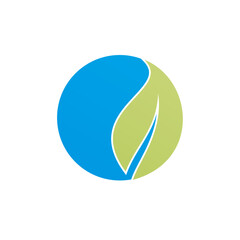 Eco Leaf in Circle Logo
