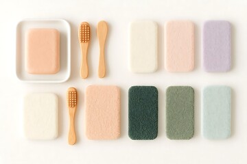 Contemporary Minimalist Arrangement Of Rectangular Items On White