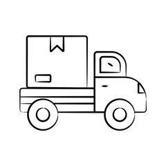 Grab this handy doodle style icon of delivery truck