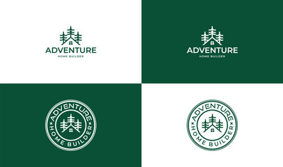 Adventure Home Builder Logo – Mountain Cabin Construction Logo Vector Template