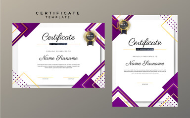 Elegant Certificate With Geometric Design and Gold Accents for Formal Recognition
