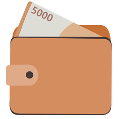 Wallet with IDR 5,000 Banknote