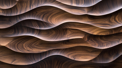 Stylish Wavy Wooden Surface with Natural Grain Texture