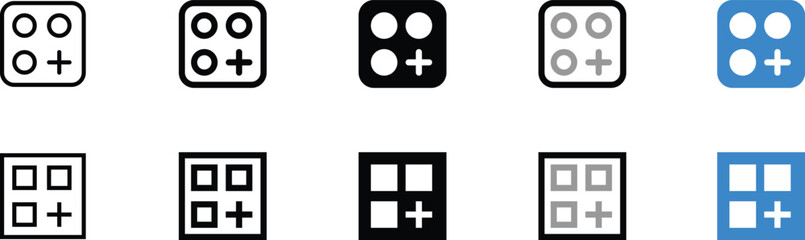 Vector Icons of Multiple Cooking/Electrical Panel Settings