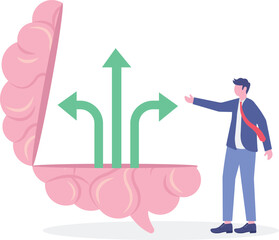 businessman decide way of success in his own head.
