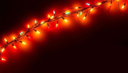 Seamless garland of glowing Christmas lights, festive holiday border,  holiday lights,  pattern