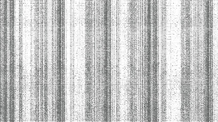 Abstract grayscale textile texture with vertical stripes of varying density featuring a mottled effect created by small irregular shapes in shades of gray and white showing a woven