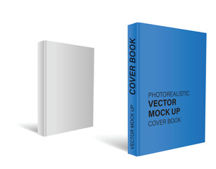 3d realistic blank vertical softcover book template. Vector illustration