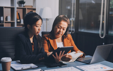 Business Documents, Auditor businesswoman checking searching document legal prepare paperwork or report for analysis TAX time,accountant Documents data contract partner deal in workplace office