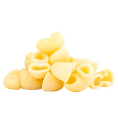 macaroni on white background pile food